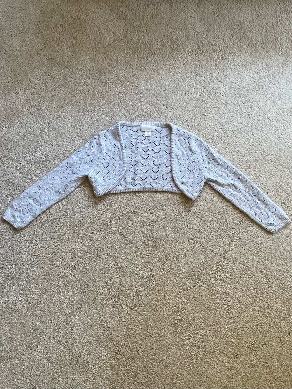 American Eagle Outfitters Light Gray Openwork Cropped Bolero